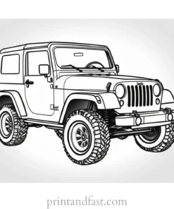 jeep coloring page cartoon