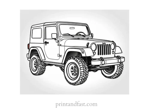 jeep coloring page cartoon