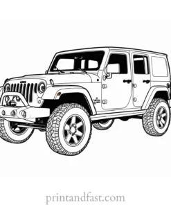 jeep coloring page creative