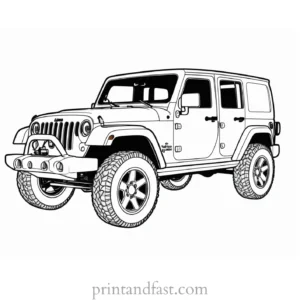 jeep coloring page creative