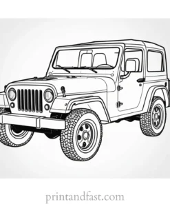 jeep coloring page cute