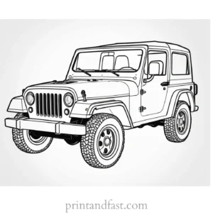 jeep coloring page cute