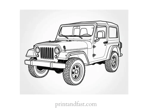 jeep coloring page cute