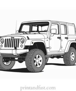 jeep coloring page detailed