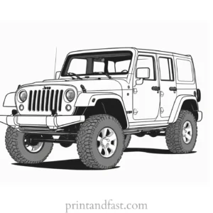 jeep coloring page detailed