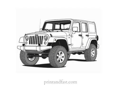 jeep coloring page detailed