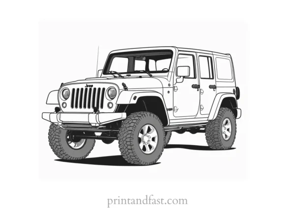 jeep coloring page detailed