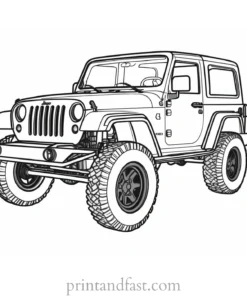 jeep coloring page modern