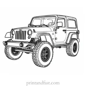 jeep coloring page modern