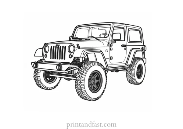 jeep coloring page modern