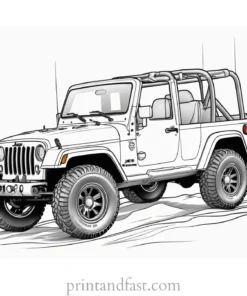 jeep coloring page realistic