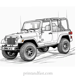 jeep coloring page realistic