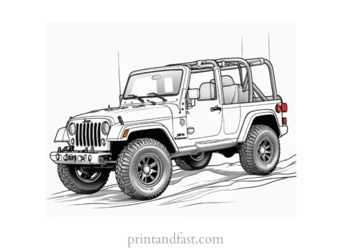 jeep coloring page realistic