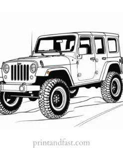 jeep coloring page themed