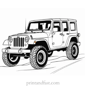 jeep coloring page themed