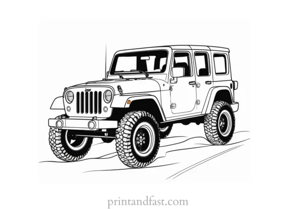 jeep coloring page themed