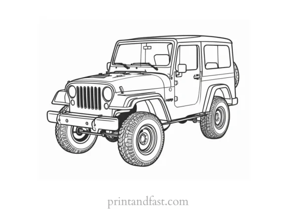 jeep coloring page unique