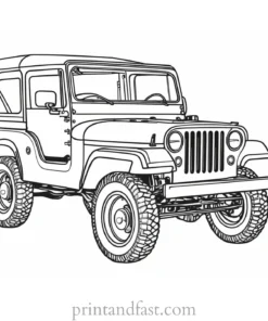 jeep coloring page vintage