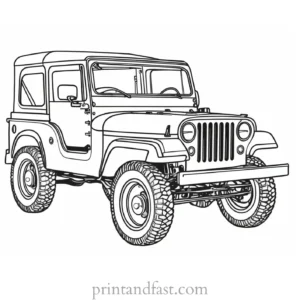 jeep coloring page vintage