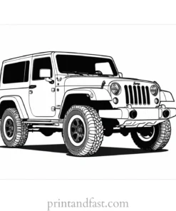 jeep coloring page with background