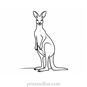 kangaroo coloring page template