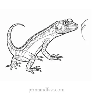 lizard coloring page for kids