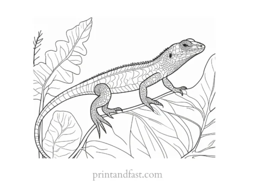 lizard coloring page forest