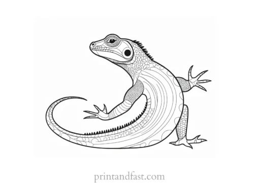 lizard coloring page template