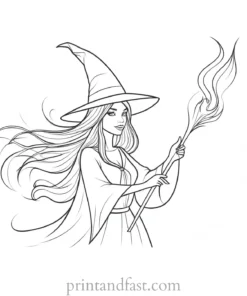 magical Witch Coloring Page