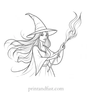 magical Witch Coloring Page