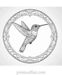 mandala Hummingbird Coloring Page