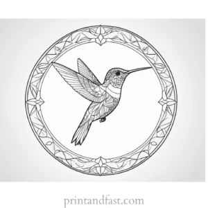 mandala Hummingbird Coloring Page