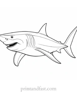 megalodon coloring page cartoon