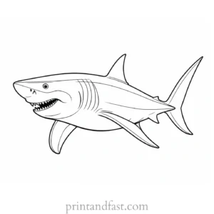 megalodon coloring page cartoon