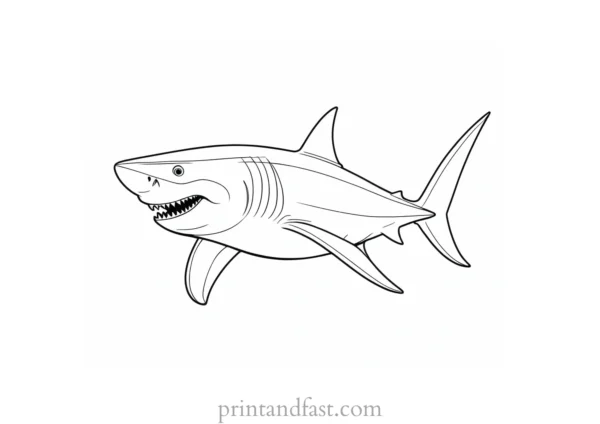 megalodon coloring page cartoon