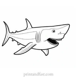 megalodon coloring page cute