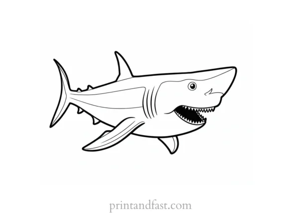 megalodon coloring page cute