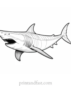 megalodon coloring page detailed