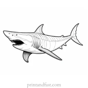 megalodon coloring page detailed