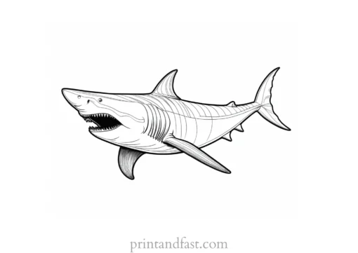 megalodon coloring page detailed