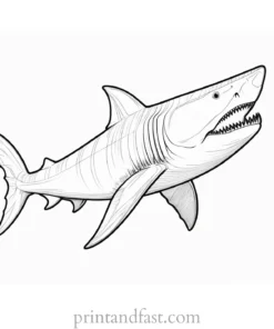 megalodon coloring page drawing