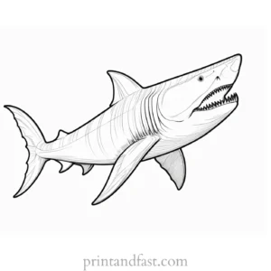 megalodon coloring page drawing