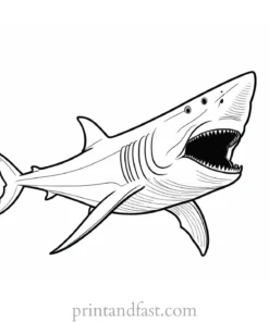 megalodon coloring page easy