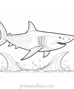 megalodon coloring page educational