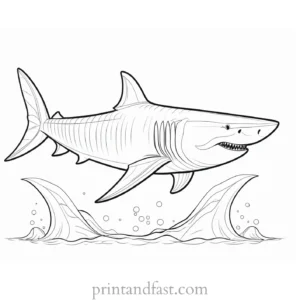 megalodon coloring page educational