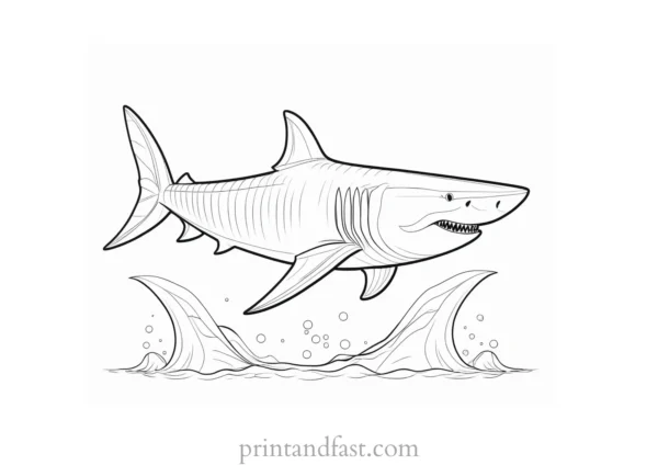 megalodon coloring page educational