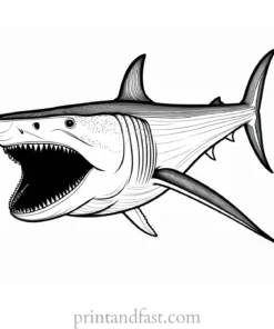 megalodon coloring page fierce