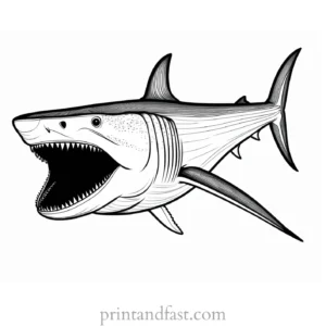 megalodon coloring page fierce