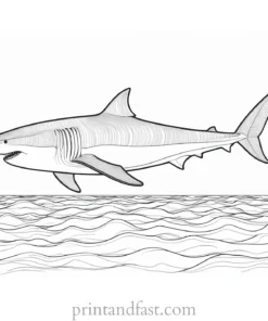 megalodon coloring page ocean