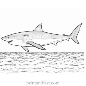 megalodon coloring page ocean